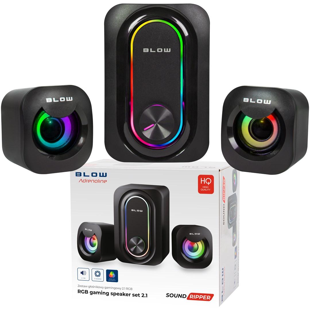 BLOW Adrenaline 2.1 gaminghøjttalersæt med subwoofer - kablet, RGB