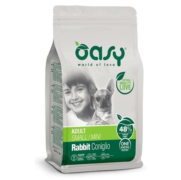 Oasy One Animal Protein Adult Small/Mini Rabbit – tørfoder til hund, 2,5 kg