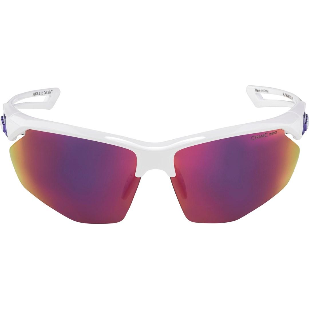 ALPINA Okulary na rower NYLOS HR bialo-fioletowe szklo fioletowe lustro Cat.3