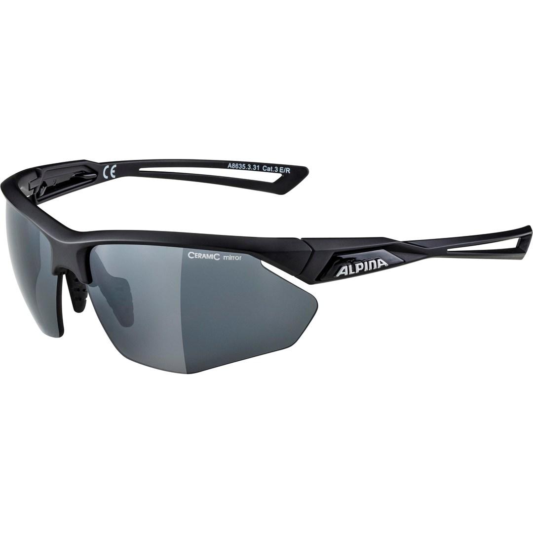 ALPINA Okulary na rower NYLOS HR czarne mat szklo czarne lustro Cat.3