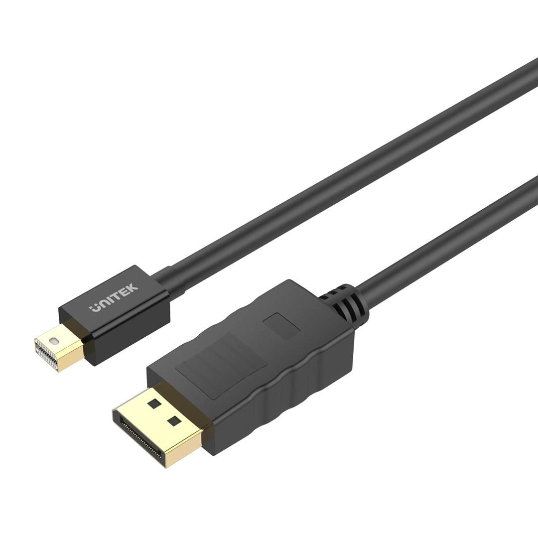 UNITEK Y-C611BK DisplayPort-kabel 2 m – Mini DisplayPort til DisplayPort, sort billede
