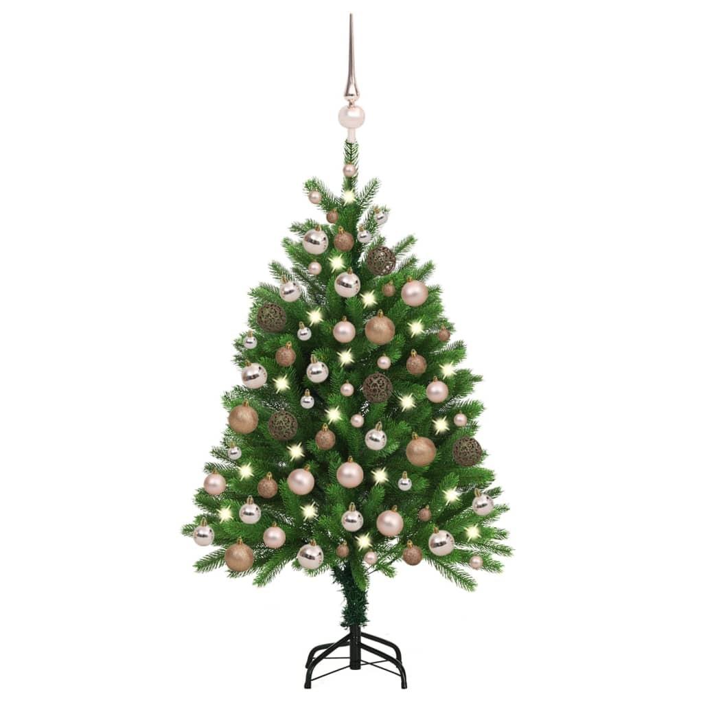 Billede af Kunstigt juletræ med lys og kuglesæt 120 cm grøn hos Boligcenter.dk