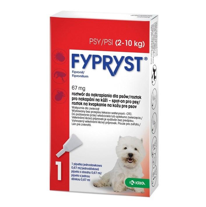 FYPRYST 67 mg til små hunde (2–10 kg) – spot-on mod lopper og flåter, 1 × 0,67 ml