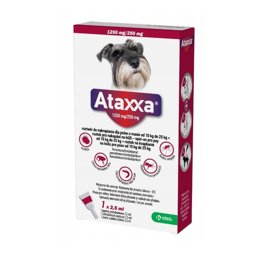 Ataxxa 1250 mg/250 mg til hund 10–25 kg – spot-on mod lopper og flåter, 1 × 2,5 ml