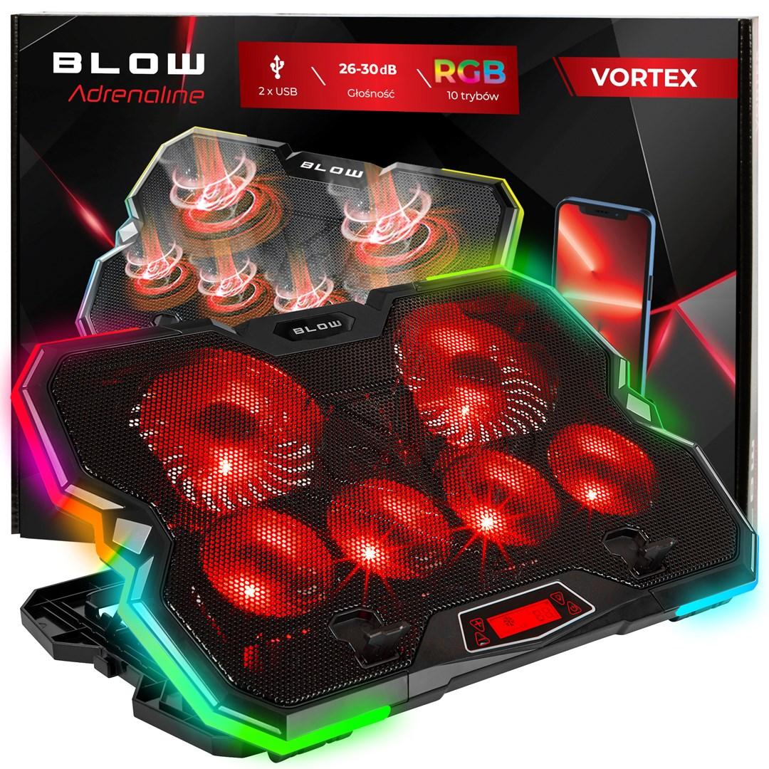 BLOW Vortex 6‑faner RGB kølepad til laptop - 15,3"