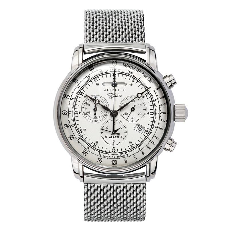 Zeppelin 100 Jahre 7680M-1 armbåndsur - kvarts, stål mesh