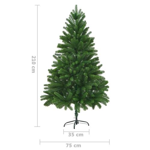 Kunstigt juletræ med lys og kuglesæt 210 cm grøn