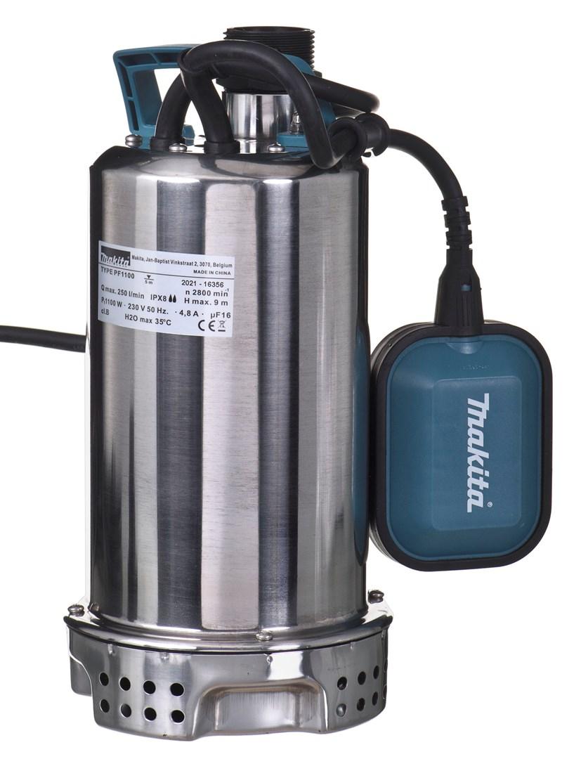 Makita PF1100 dykpumpe til have – 1.100 W, rustfrit stål