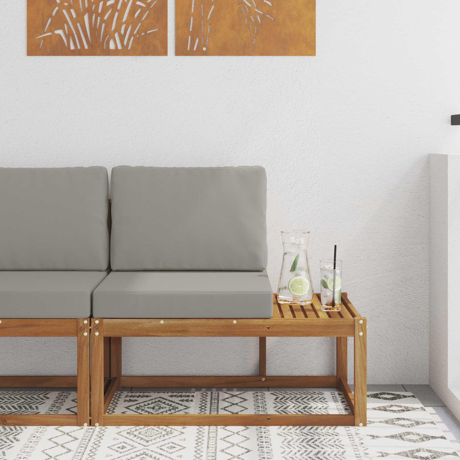 Udendørs Modulsofa med pude Naturfarvet 91 x 63 x 73 cm