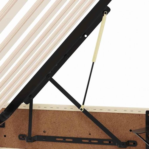 Seng med opbevaring og madras Creme 100 x 200 cm Polyester