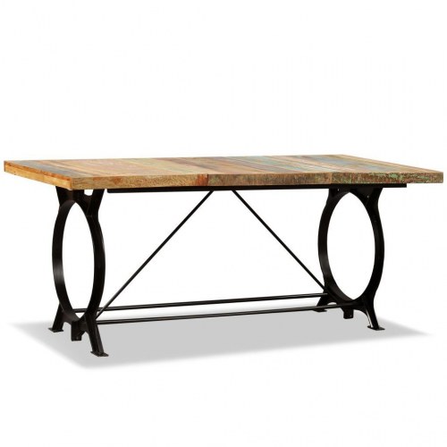 Spisebord 180 cm i massivt genbrugstræ - rustik/industriel stil