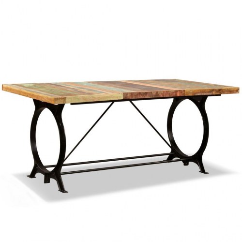 Spisebord 180 cm i massivt genbrugstræ - rustik/industriel stil