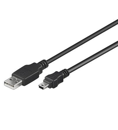 Goobay USB til mini-USB kabel 3 m - sort billede