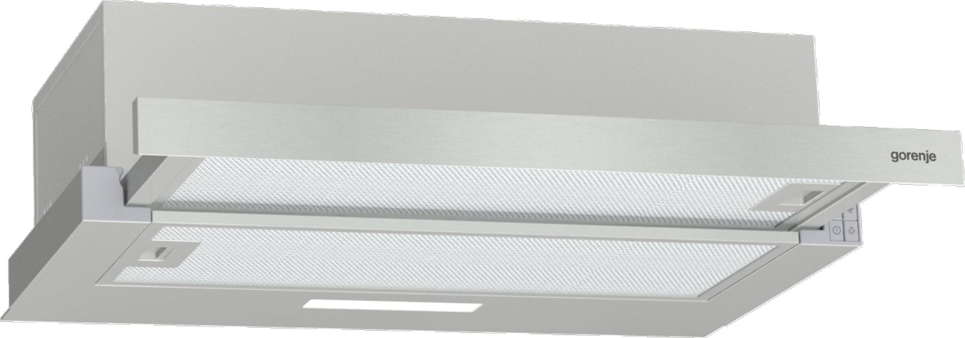 Gorenje Essential TH62E3X - Hætte - teleskopisk - bredde: 60 cm - dybde: 30.6 cm - udtrækning og recirkulation (-) - rustfrit stål