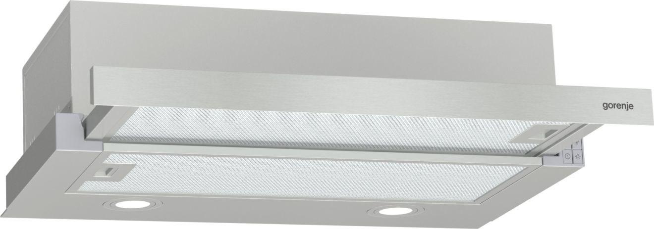 Gorenje Essential TH62E4X - Hætte - teleskopisk - bredde: 60 cm - dybde: 30.6 cm - udtrækning og recirkulation (-) - rustfrit stål