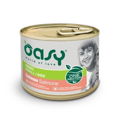 Oasy One Protein Adult Small/Mini Laks – vådfoder til hund – 200 g