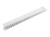 Lanberg AK-1201-S kabelstyringspanel 1U 19" - grå (RAL 7035) billede