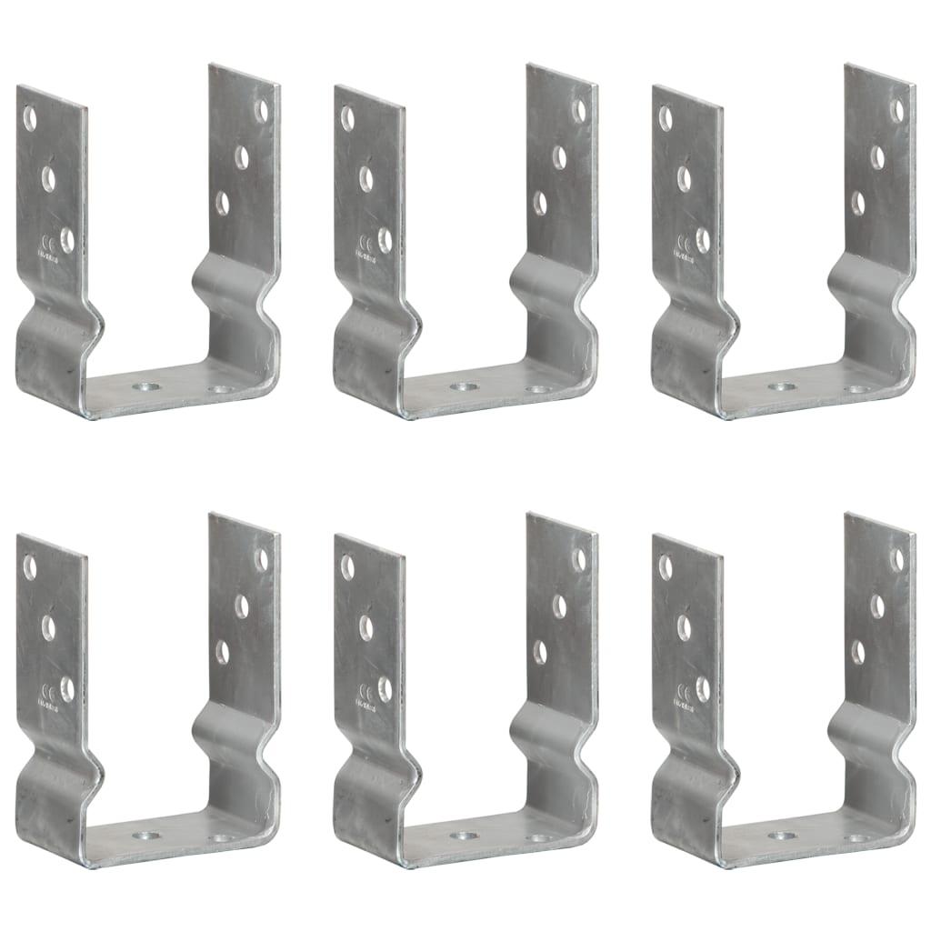 Jordankre 6 stk. 10x6x15 cm galvaniseret stål sølvfarvet