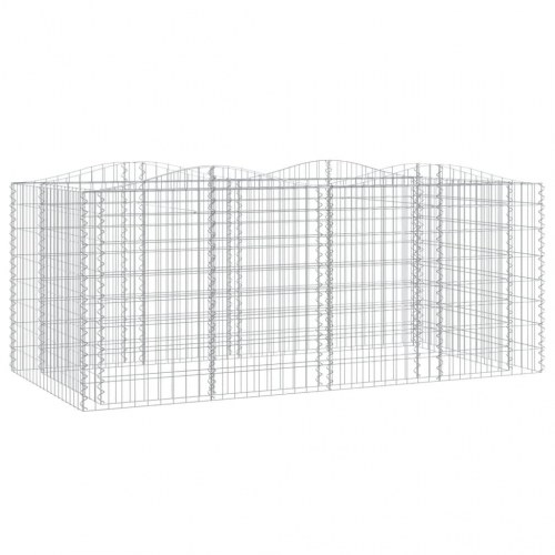 Buet gabion-højbed 200×100×100 cm i galvaniseret jern