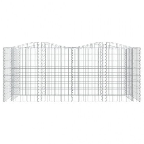 Buet gabion-højbed 200×100×100 cm i galvaniseret jern