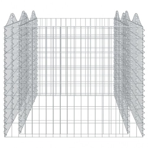 Buet gabion-højbed 200×100×100 cm i galvaniseret jern