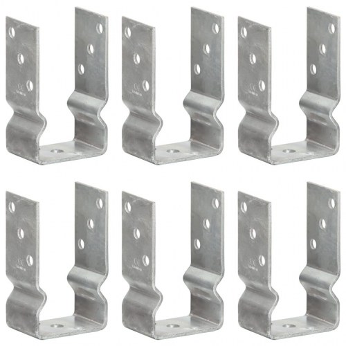 Jordankre 6 stk. 8x6x15 cm galvaniseret stål sølvfarvet