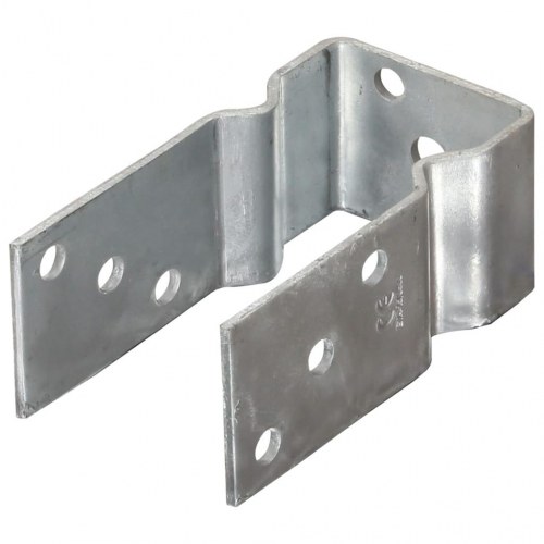 Jordankre 12 stk. - U-formede stolpesko 8×6×15 cm i galvaniseret stål, sølvfarvet