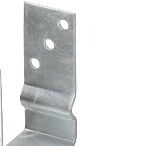 Jordankre 12 stk. - U-formede stolpesko 8×6×15 cm i galvaniseret stål, sølvfarvet