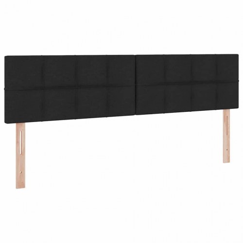 LED opbevaringsseng med madras - sort stof 160 x 200 cm