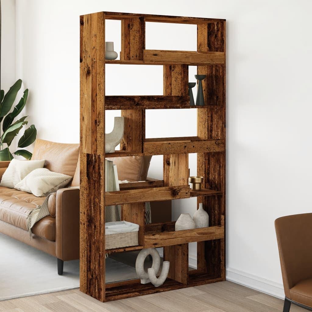Rumdeler 100x33x187,5 cm konstrueret træ antikt træ