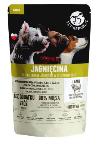 Pet Republic Mini vådfoder til hund - finthakket lam 100 g billede
