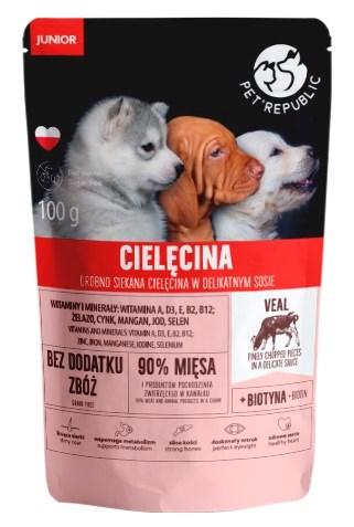 Pet Republic Junior vådfoder med finthakket kalv – 100 g billede