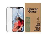 PanzerGlass - Skærmbeskytter for mobiltelefon - ultrabred pasform - glas - rammefarve sort