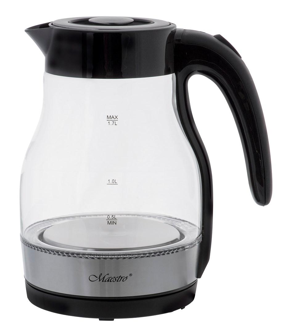 Maestro MR-061 elkedel 1,7 l – sort glas med lys