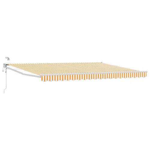 Elektrisk Markise med Gul og Hvid 4 × 3 m Aluminium