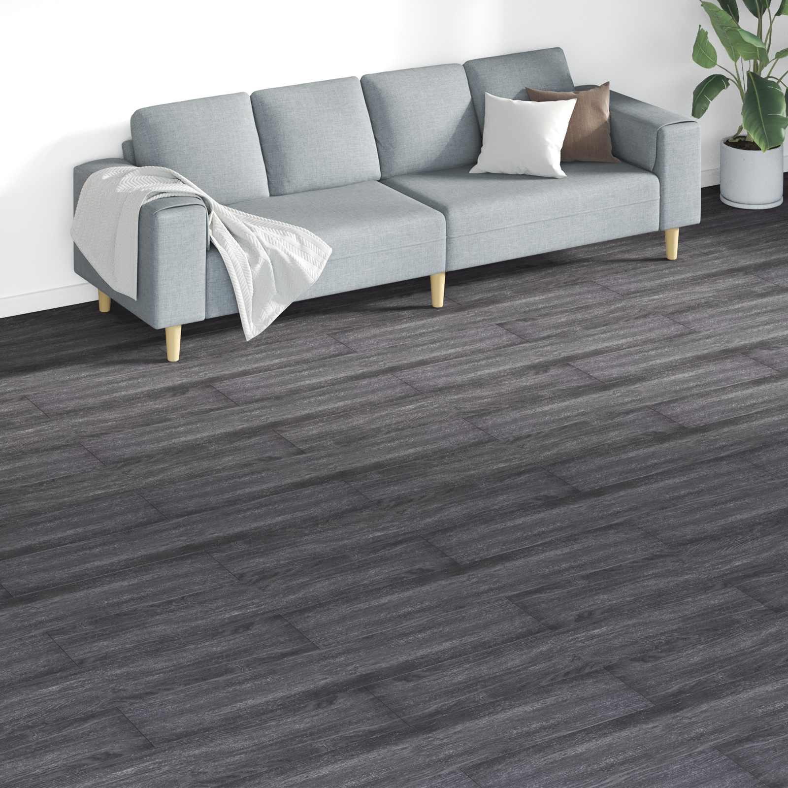 Gulvplanker 18 stk Sort og Hvid 5,26 m² PVC