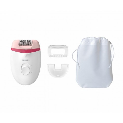 Philips Satinelle Essential BRE255/00 ledningsdrevet kompakt epilator - pink/hvid