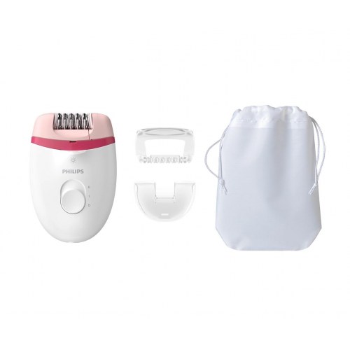 Philips Satinelle Essential BRE255/00 ledningsdrevet kompakt epilator - pink/hvid