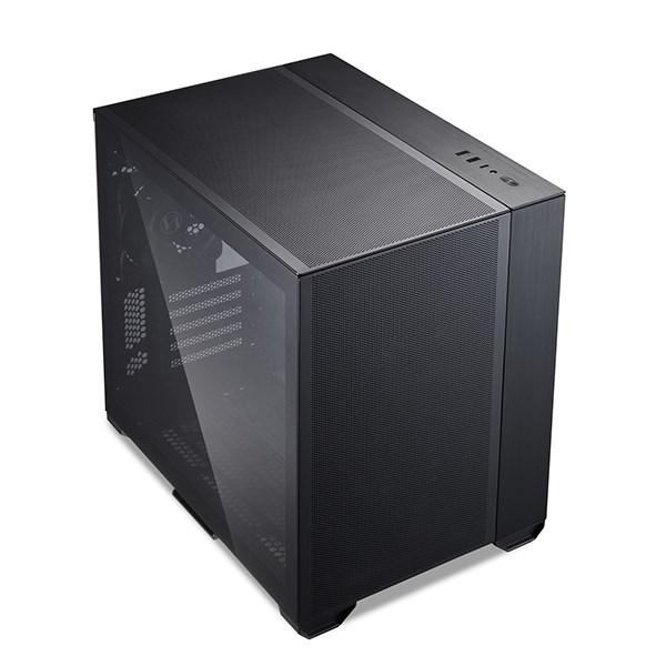 LIAN LI O11 Air Mini miditower kabinet med hærdet glas - sort billede