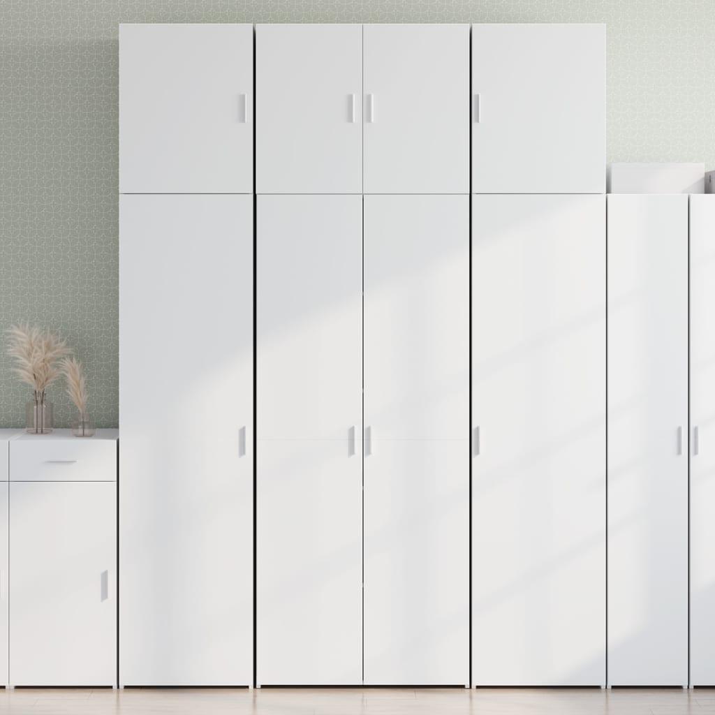 Højskab i hvidt konstrueret træ - 80 × 42,5 × 249 cm