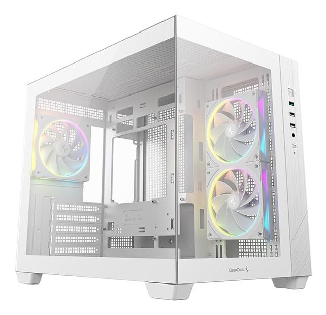 DeepCool CG330 3F - hvid tower PC-kabinet med hærdet glas billede