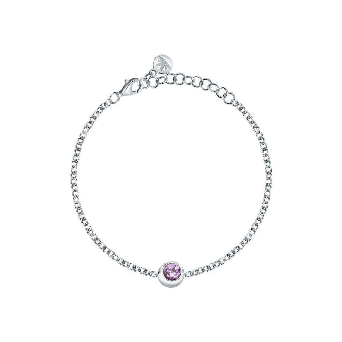 SAXN15 armbÃ¥nd i 925 sterling sÃ¸lv - sÃ¸lvfarvet med lilla sten