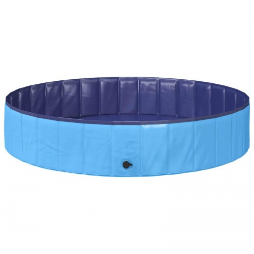 Foldbar hundesvømmepulje Blå 160 x 160 x 30 cm PVC