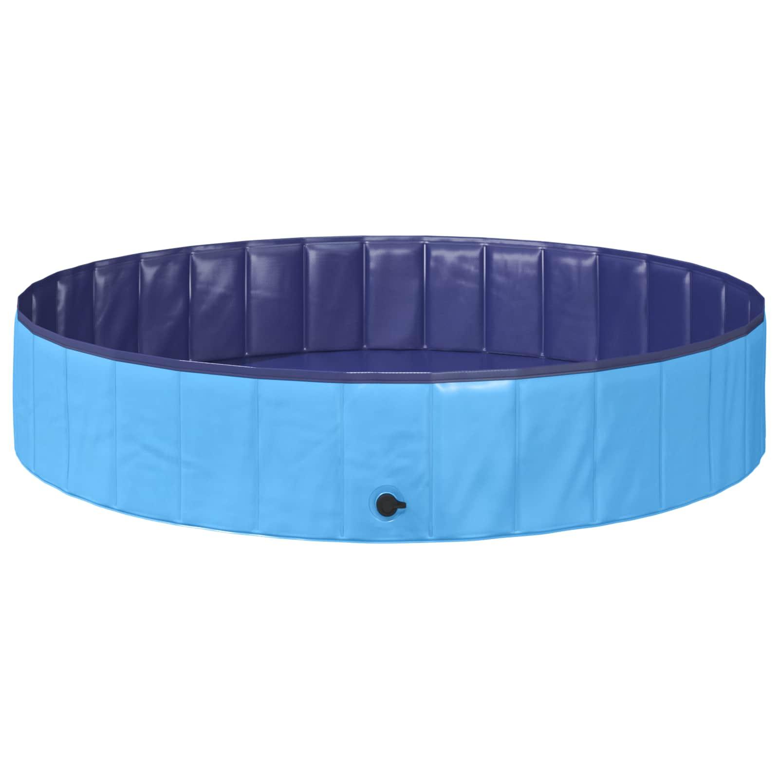 Foldbar hundesvømmepulje Blå 160 x 160 x 30 cm PVC