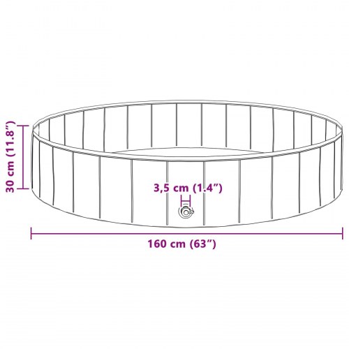 Foldbar hundesvømmepulje Blå 160 x 160 x 30 cm PVC