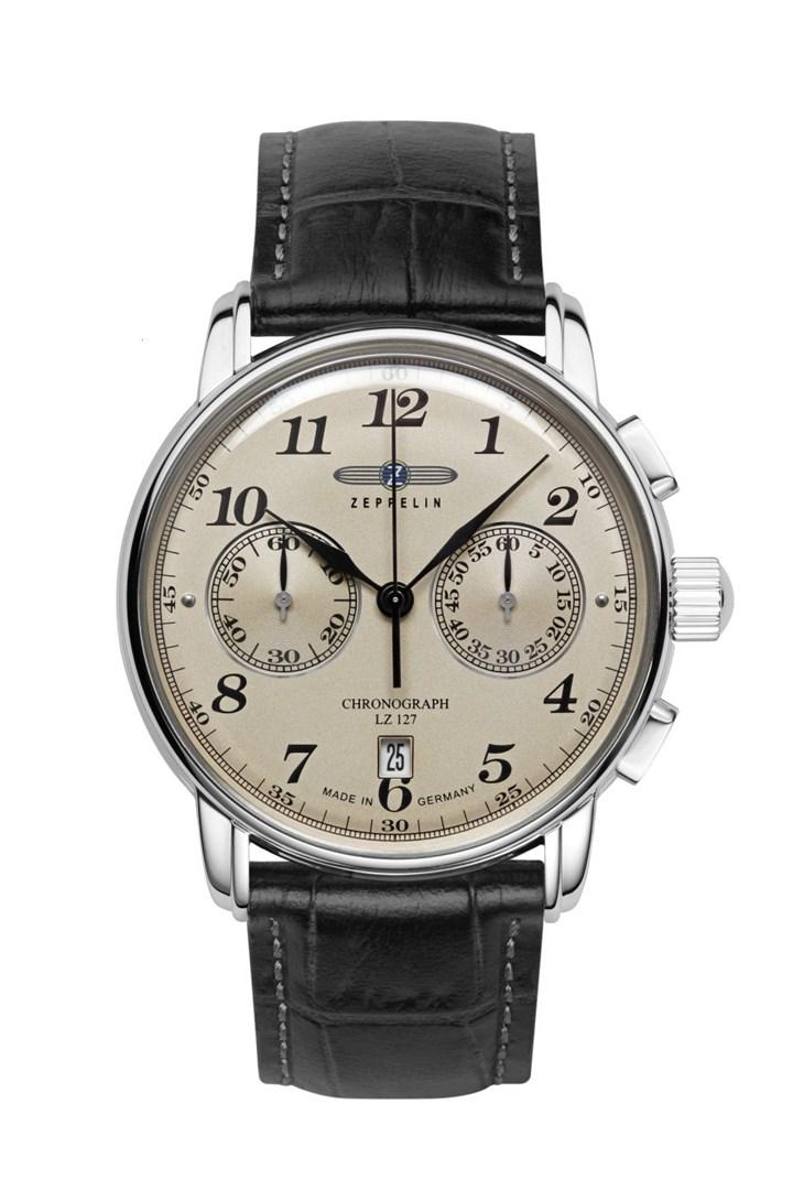 Zeppelin LZ127 76785 kronografur 42 mm - herreur med læderrem