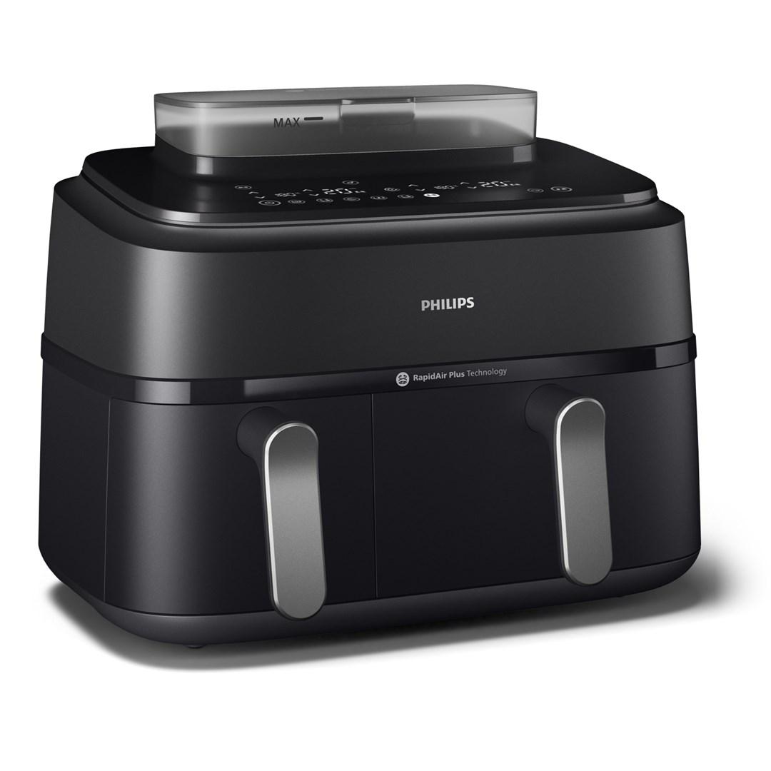 Philips 5000 Series NA551/00 airfryer - dobbelt 9 l, 2.750 W - sort/sølv billede