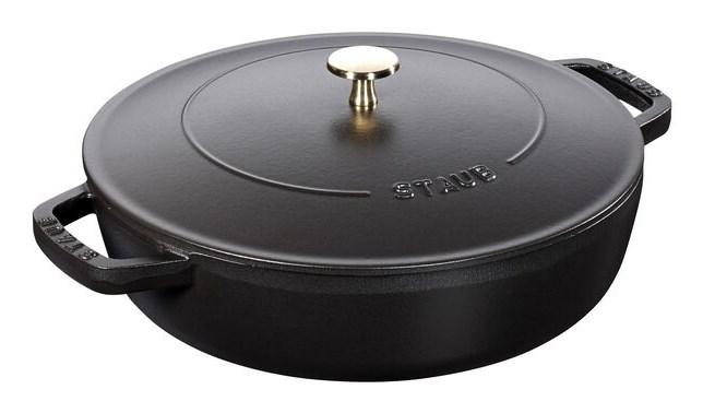 Staub støbejernsbradepande med låg 3,7 l - sort, 28 cm billede