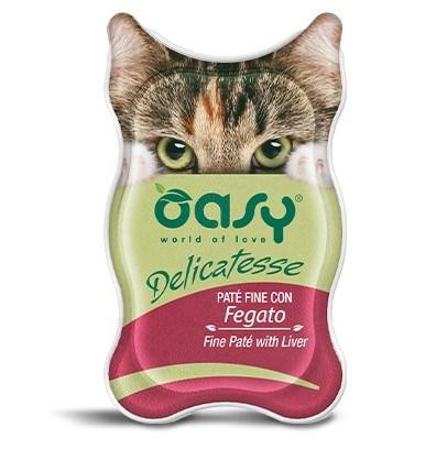 Oasy Delicatesse fin paté med lever – vådfoder til kat, 85 g