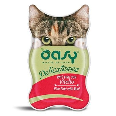 Oasy Delicatesse fin paté med kalv – vådfoder til kat, 85 g